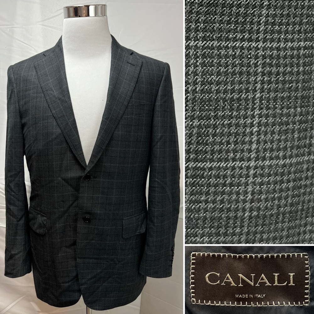 Canali Black and Gray Sport Coat with Classic Italian Craftsmanship